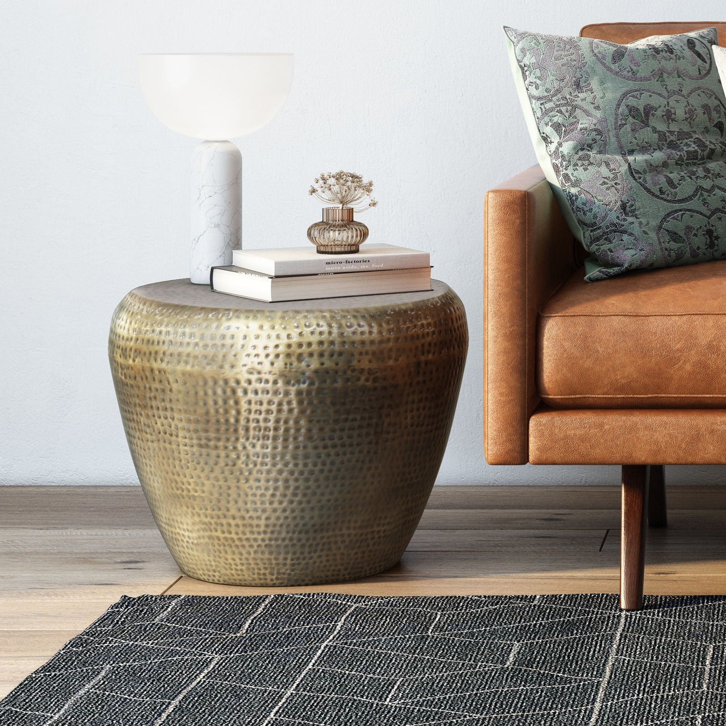 Handcrafted Metal Side Table