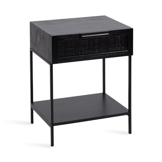 Wood and Cane Side Table