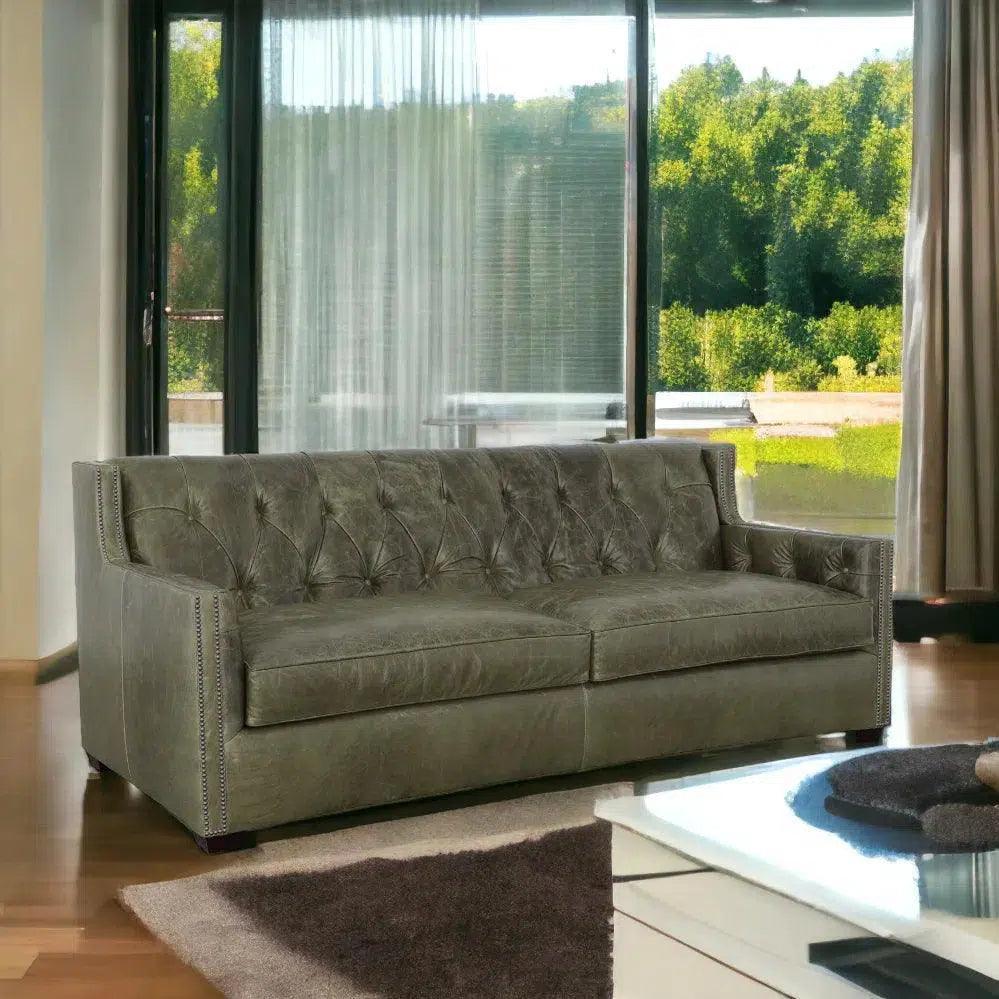 Leather Sofa - 90 Henry  Grain Leather Couch