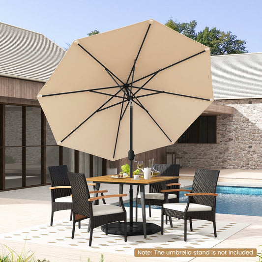 9 FT Outdoor Market Patio Table Umbrella Push Button Tilt Crank Lift-gray