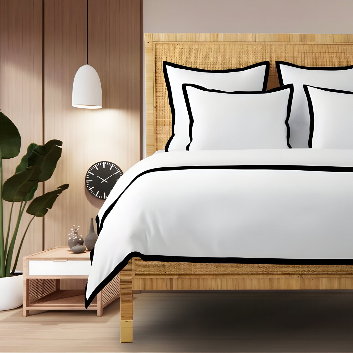 400TC Cotton Sateen Edge Border Frame Duvet Cover set
