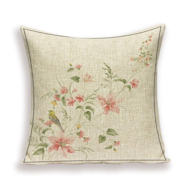 Decorative Plant Flower Throw Pillow Cover Soft Linen Cushion Cover For Living Room Couch Sofa Patio Outdoor Home Decor  Decorative Plant Flower Throw Pillow Covers For Couch Sofa Bed Modern Quality Design Cushion Cover 45x45cm