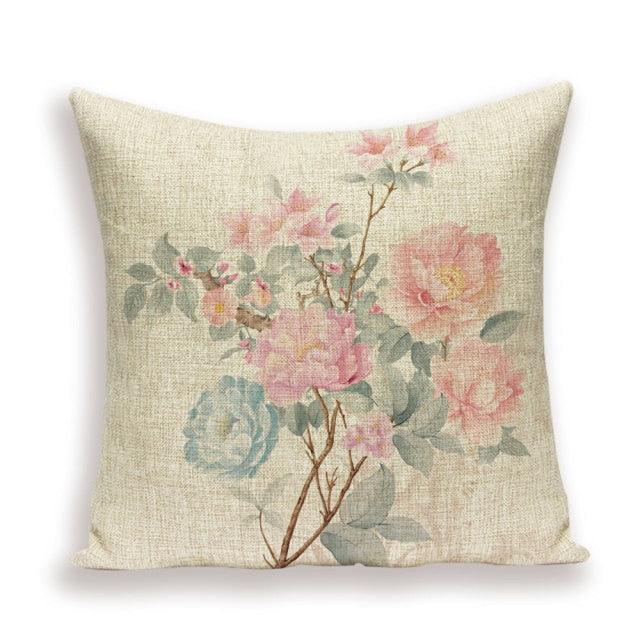 Decorative Plant Flower Throw Pillow Cover Soft Linen Cushion Cover For Living Room Couch Sofa Patio Outdoor Home Decor  Decorative Plant Flower Throw Pillow Covers For Couch Sofa Bed Modern Quality Design Cushion Cover 45x45cm
