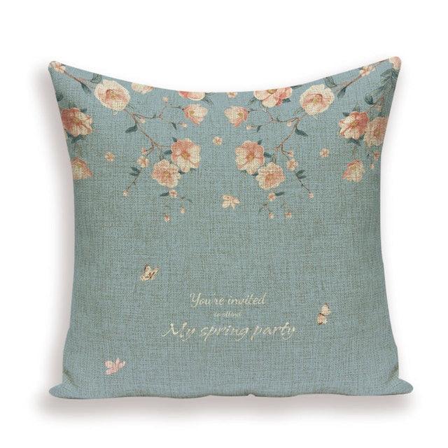 Decorative Plant Flower Throw Pillow Cover Soft Linen Cushion Cover For Living Room Couch Sofa Patio Outdoor Home Decor  Decorative Plant Flower Throw Pillow Covers For Couch Sofa Bed Modern Quality Design Cushion Cover 45x45cm