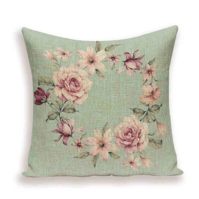 Decorative Plant Flower Throw Pillow Cover Soft Linen Cushion Cover For Living Room Couch Sofa Patio Outdoor Home Decor  Decorative Plant Flower Throw Pillow Covers For Couch Sofa Bed Modern Quality Design Cushion Cover 45x45cm
