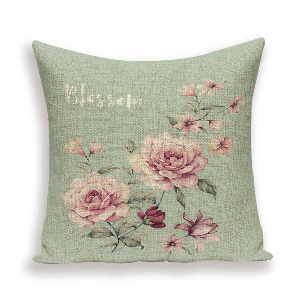 Decorative Plant Flower Throw Pillow Cover Soft Linen Cushion Cover For Living Room Couch Sofa Patio Outdoor Home Decor  Decorative Plant Flower Throw Pillow Covers For Couch Sofa Bed Modern Quality Design Cushion Cover 45x45cm