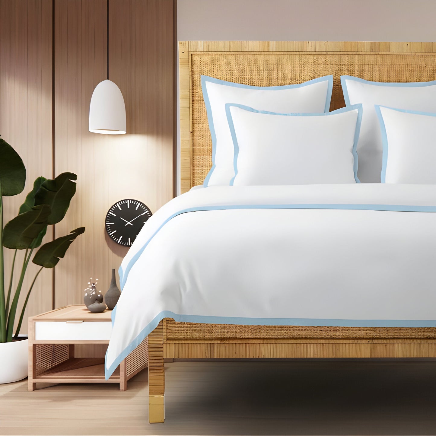 400TC Cotton Sateen Edge Border Frame Duvet Cover set