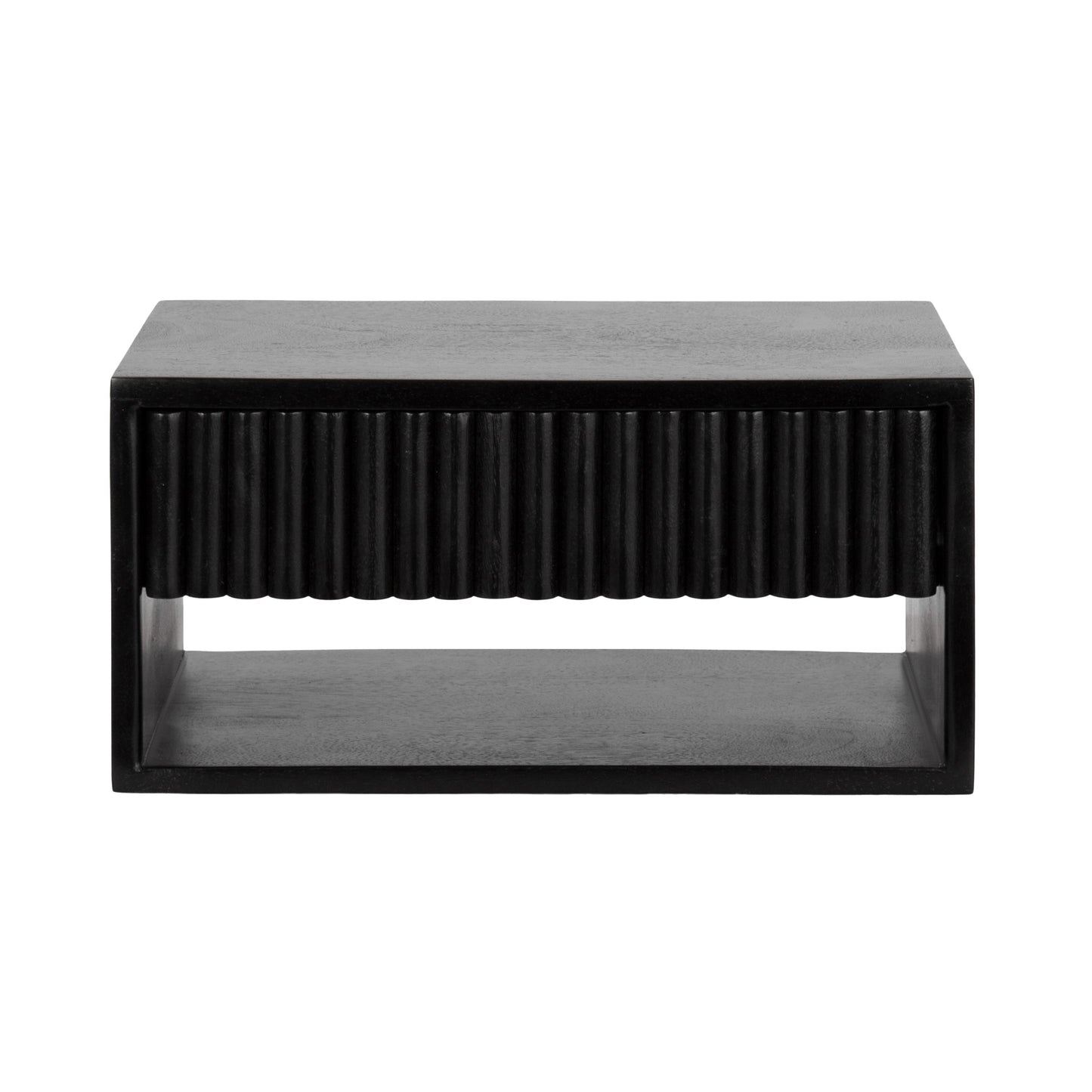 Reid Floating Wood Side Table with Open Storage