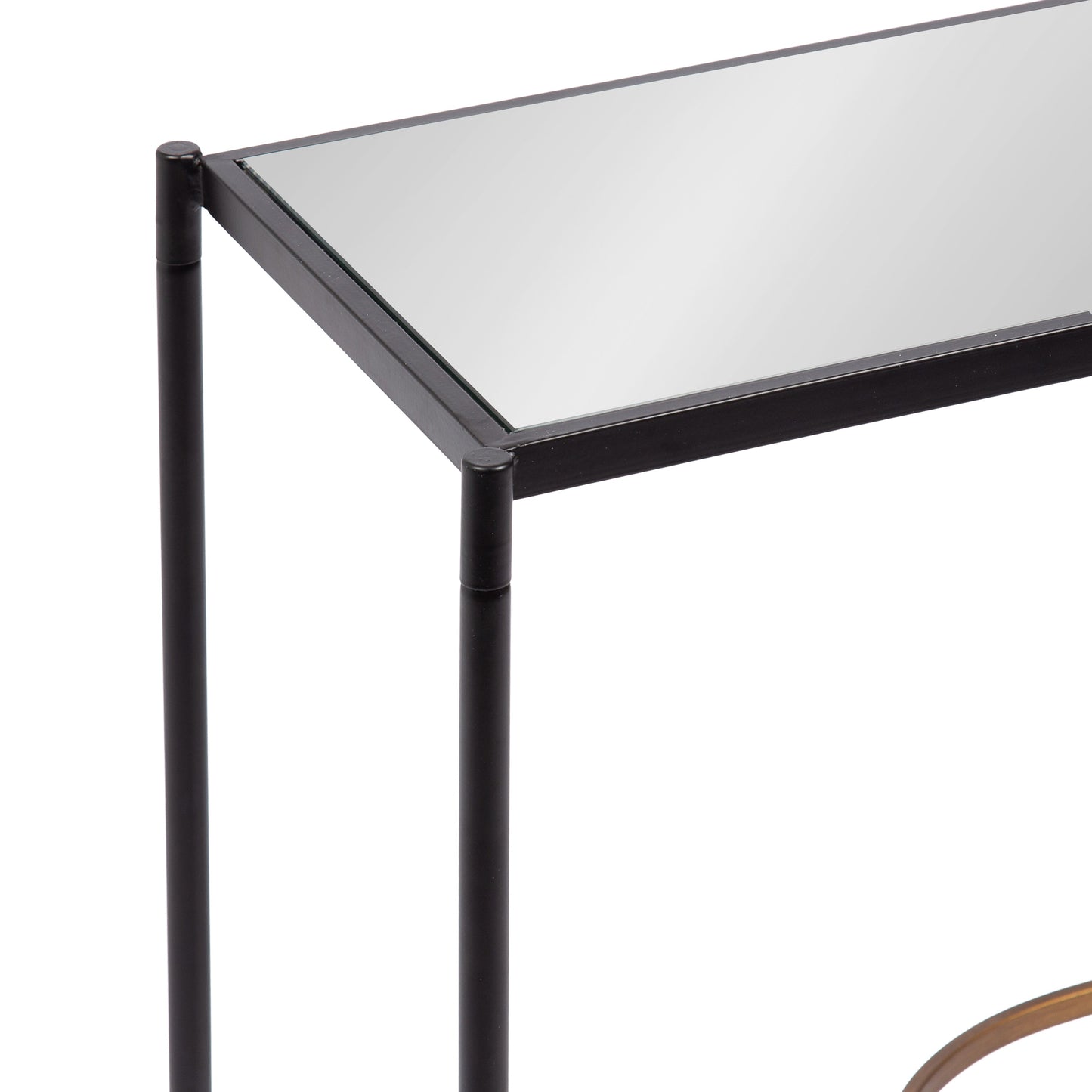 Mirror and Metal Side Table